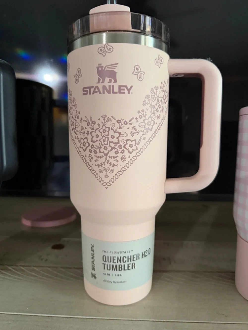 Stanley Pink Floral Handle Tumbler - Picture 1 of 1